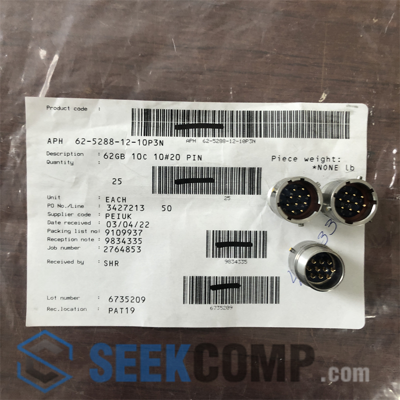 AMPHENOL 62-5288-12-10P3N genuine in stock — real warehouse photo at seekcomp